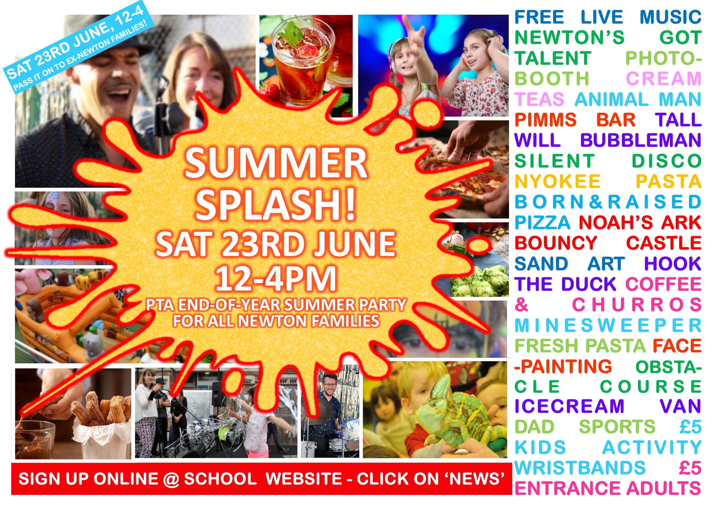 Sign up online for the SUMMER SPLASH!