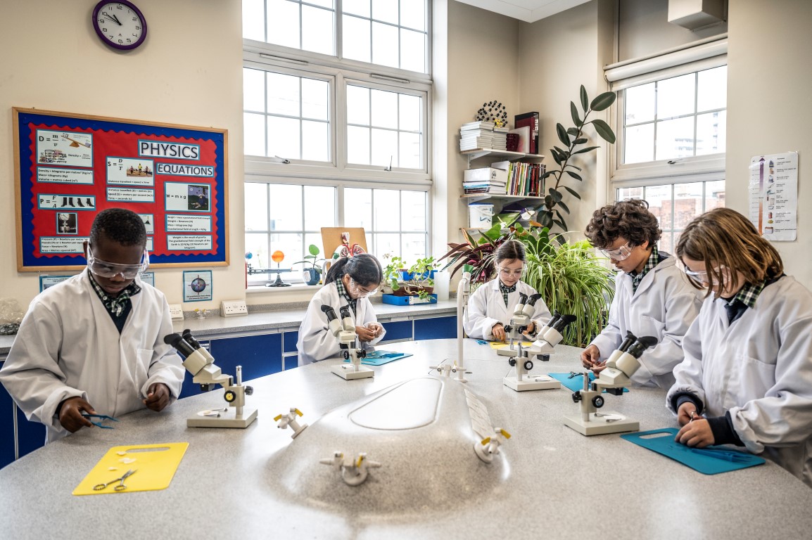 Students in the science lab